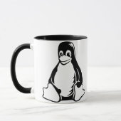 タキシードのペンギン- (Linux、開いた源、Copyleft、FSF) マグカップ (左)