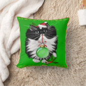 タキシードのメリークリスマスの枕 クッション (ブランケット)