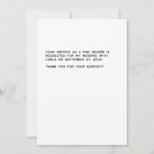 タキシードのリングボーイ 黒と白のプロポーズカード 招待状 (裏面)