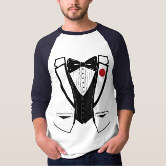 タキシードのワイシャツの袖 Tシャツ