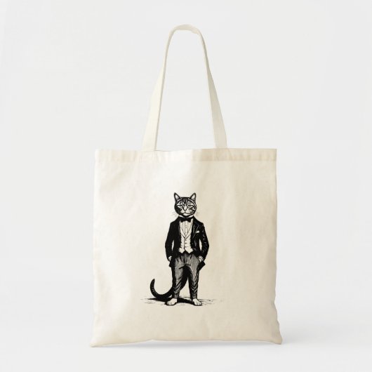 タキシードの上品な猫 トートバッグ (正面)