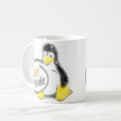 タキシードの中のLINUX Linuxのペンギンのロゴ コーヒーマグカップ (正面左)