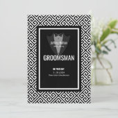 タキシードの介添人、黒と白のタキシードのベストマン 招待状 (スタンド正面)