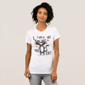 タキシードの猫好きの女性のTシャツ Tシャツ (正面フル)