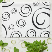 タキシードの白黒渦巻パターンPT81 キッチンタオル (折り畳み)