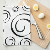 タキシードの白黒渦巻パターンPT81 キッチンタオル (四つ折り)