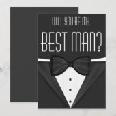 タキシードの結婚式でベストマンになってくれる？ 招待状 (正面/裏面)