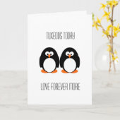 タキシードの結婚式の招待状 カード (黄色い花)