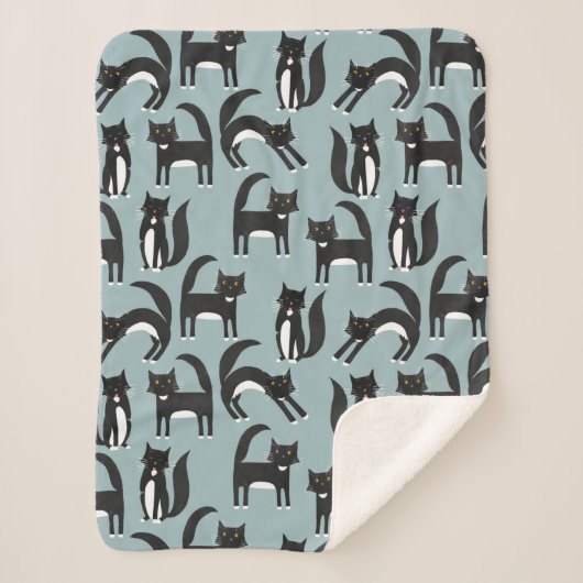 タキシードの黒猫 シェルパブランケット (正面)