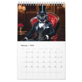 タキシードの黒猫。猫は人間らしい カレンダー (2月 2026)