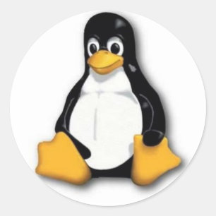 タキシードのLinuxのペンギンのステッカー ラウンドシール