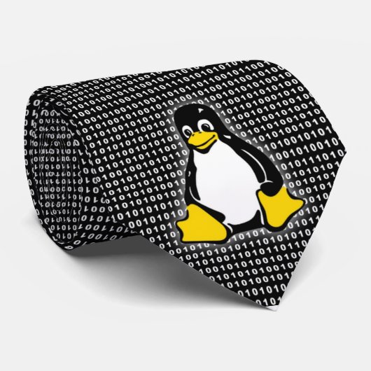 タキシードのLinuxのロゴの二進白黒タイ ネクタイ (ロール)