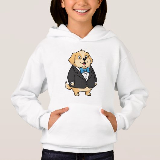 タキシードを着たかわいい紳士の犬 (正面)