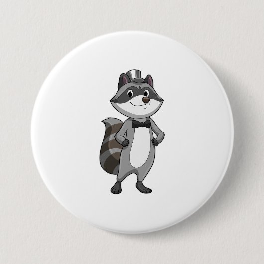 タキシードを着たアライグマ 缶バッジ (正面)