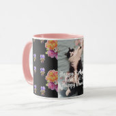 タキシードキャッおもしろいトハッピーダンス誕生日マグカップバラ マグカップ (正面左)