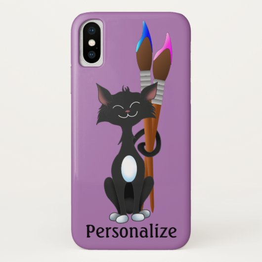 タキシードキャットと画家の筆 Case-Mate iPhoneケース (裏面)