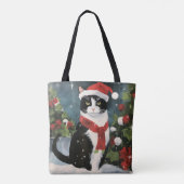 タキシードキャットのクリスマス トートバッグ (裏面)