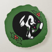 タキシードキャットのクリスマス ラウンドクッション (裏面)