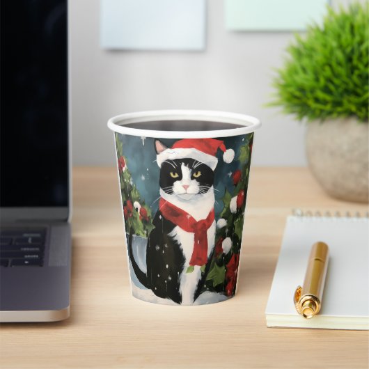 タキシードキャットのクリスマス 紙コップ (インサイチュ)