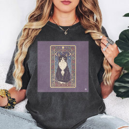 タキシードキャットのタロットカード - セレスティアルローズアート Tシャツ