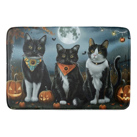 タキシードキャットのハロウィーン バスマット (正面)