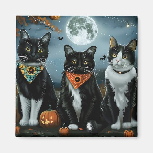 タキシードキャットのハロウィーン マグネット (正面)