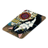 タキシードキャットアンドシュガースカルイラストレーション マグネット (左側)