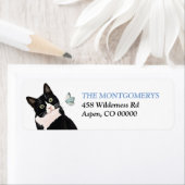 タキシードキャットアンドブルーバタフライ差出人住所 ラベル (インサイチュ)