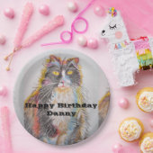 タキシードキャットウォーターカラーバースデーパーティー紙プレート ペーパープレート (パーティー)