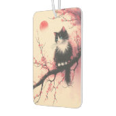 タキシードキャットオンさくらんぼの花日本のの美学 カーエアーフレッシュナー (左)