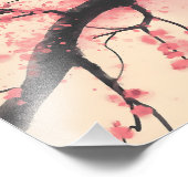 タキシードキャットオンさくらんぼの花日本のの美学 フォトプリント            (角)