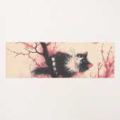 タキシードキャットオンさくらんぼの花日本のの美学 ヨガマット (正面(横))