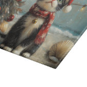 タキシードキャットクリスマスヴィンテージビーチ カッティングボード (角)