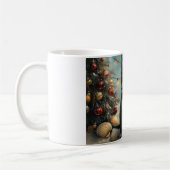 タキシードキャットクリスマスヴィンテージビーチ コーヒーマグカップ (左)