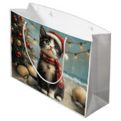 タキシードキャットクリスマスヴィンテージビーチ ラージペーパーバッグ (裏面アングル)