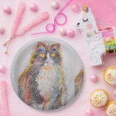 タキシードキャットスケッチアートバースデーパーティー紙プレート ペーパープレート (パーティー)