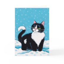 タキシードキャットスタンディングニー深いインス絵画ノウズ