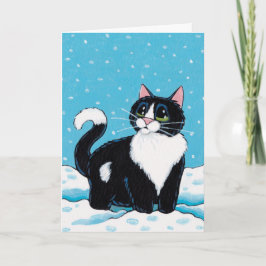 タキシードキャットスタンディングニー深いインス絵画ノウズ シーズンカード