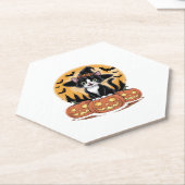 タキシードキャットハロウィーンウィッチカワイカボチャ必須 ペーパーコースター (アングル)