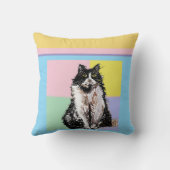 タキシードキャットパステルカラーズピンクガールズ名 クッション (裏面)