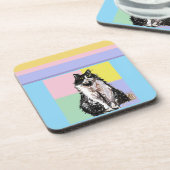 タキシードキャットパステルカラーズピンクガールズ名 コースター (左側)