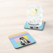 タキシードキャットパステルカラーズピンクガールズ名 コースター (右側)