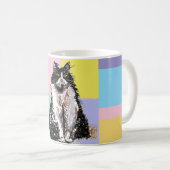 タキシードキャットパステルカラーズピンクガールズ名 コーヒーマグカップ (正面右)