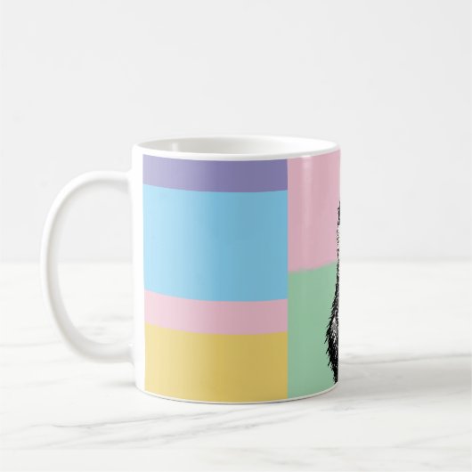 タキシードキャットパステルカラーズピンクガールズ名 コーヒーマグカップ (左)