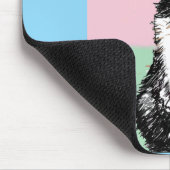 タキシードキャットパステルカラーズピンクガールズ名 マウスパッド (コーナー)