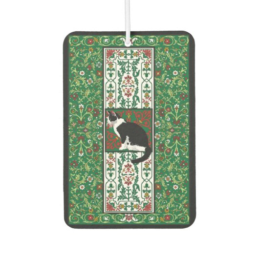 タキシードキャットファンシーデザイングリーン カーエアーフレッシュナー (正面)