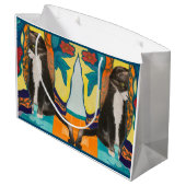 タキシードキャットフォークアート ラージペーパーバッグ (裏面アングル)
