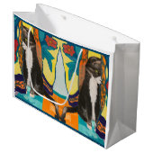 タキシードキャットフォークアート ラージペーパーバッグ (正面アングル)