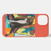 タキシードキャットフォークアート iPhoneケース (裏面横)