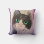 タキシードキャットブルーアイ装飾用クッション クッション (正面)